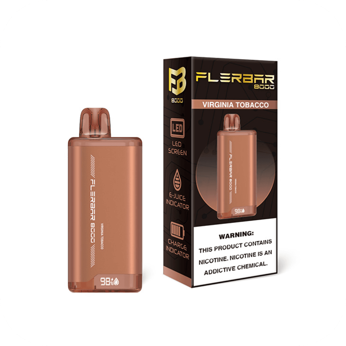 FLERBAR 8K PUFF VIRGINIA TOBACCO 5%