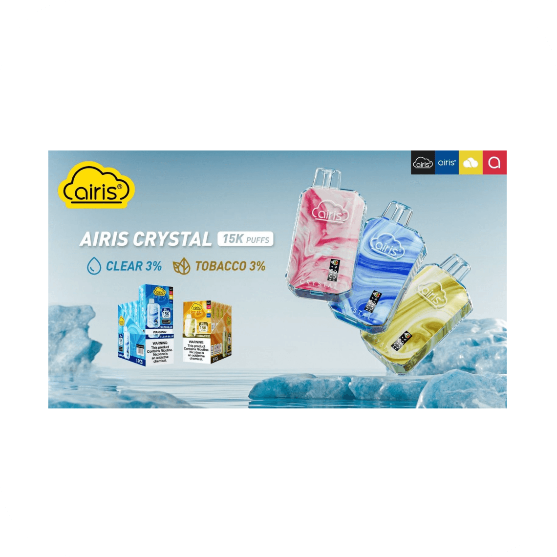 AIRIS Crystal Naked Clear 3% 15K Puffs