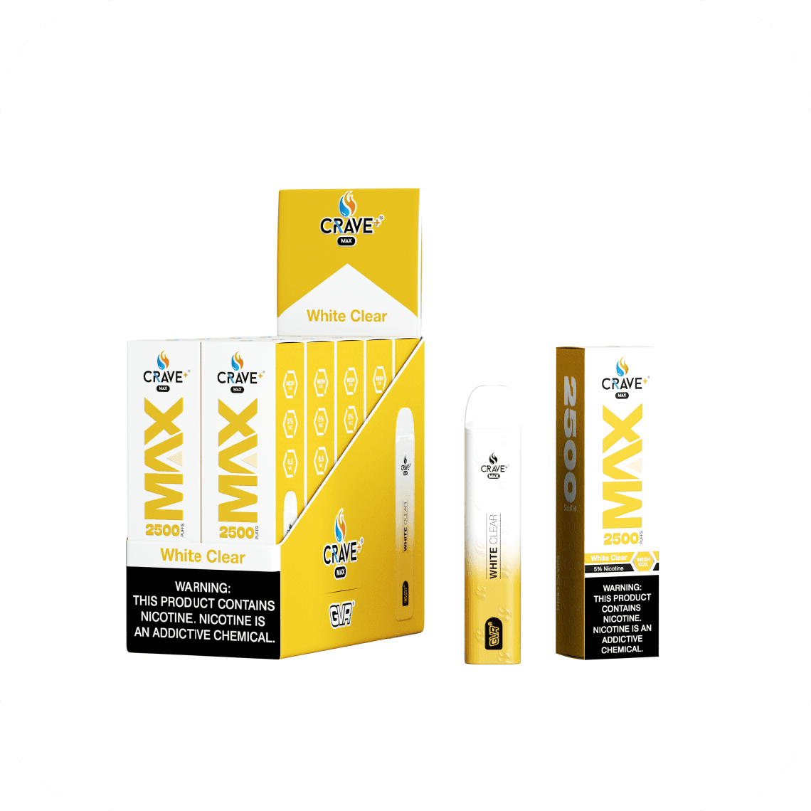 Crave Max Mr.White Clear 5% 2500 puffs