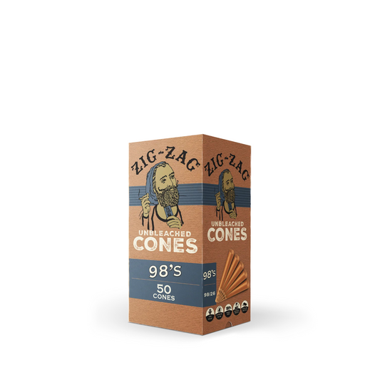 Zig-Zag Unbleached cones 98s 50ct