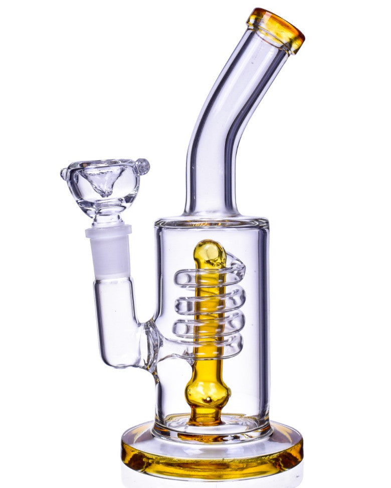 Yellow/Clear Donut Perc Bong 7in