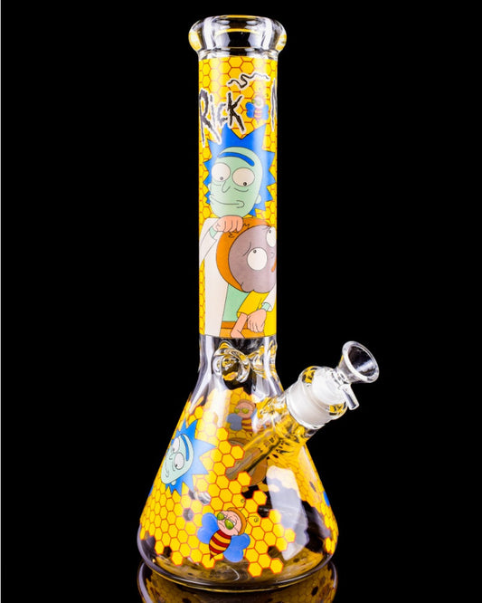 Yellow Strong Morty Beaker Bong 8in