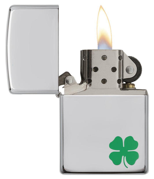 Zippo Four Leaf Clover - High Polish Chr