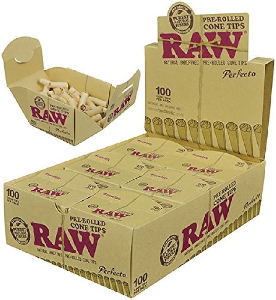 Raw Pre-Roll Cone Tips Perfecto - Box