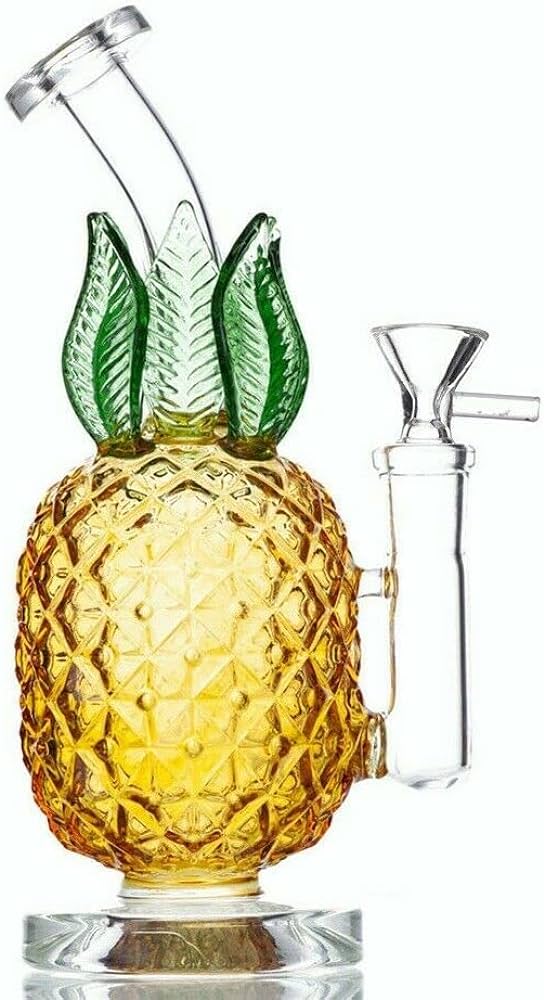 10" Gold Chrome Pineapple Glass Bong