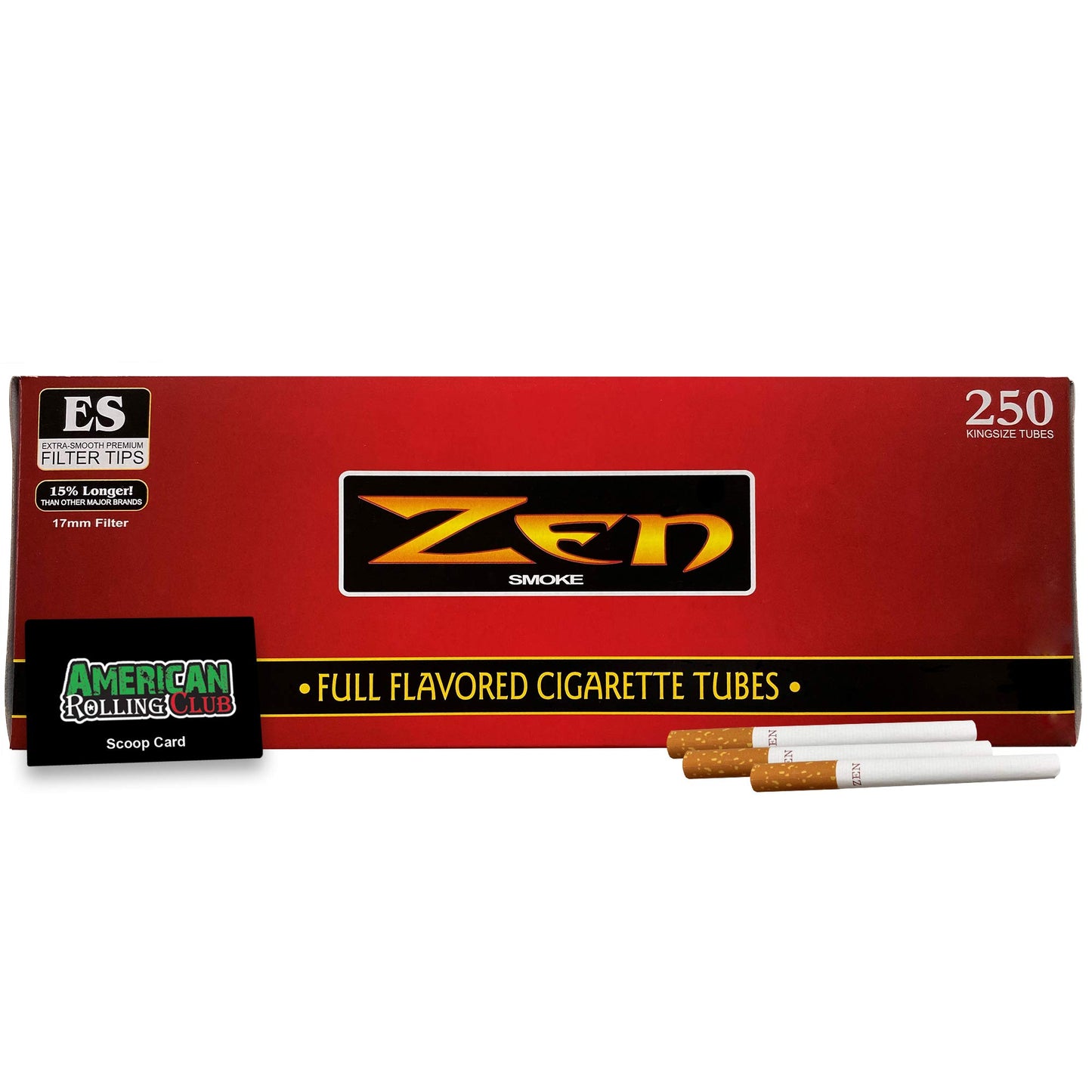 Zen Cigarette Tubes Red 250 ct
