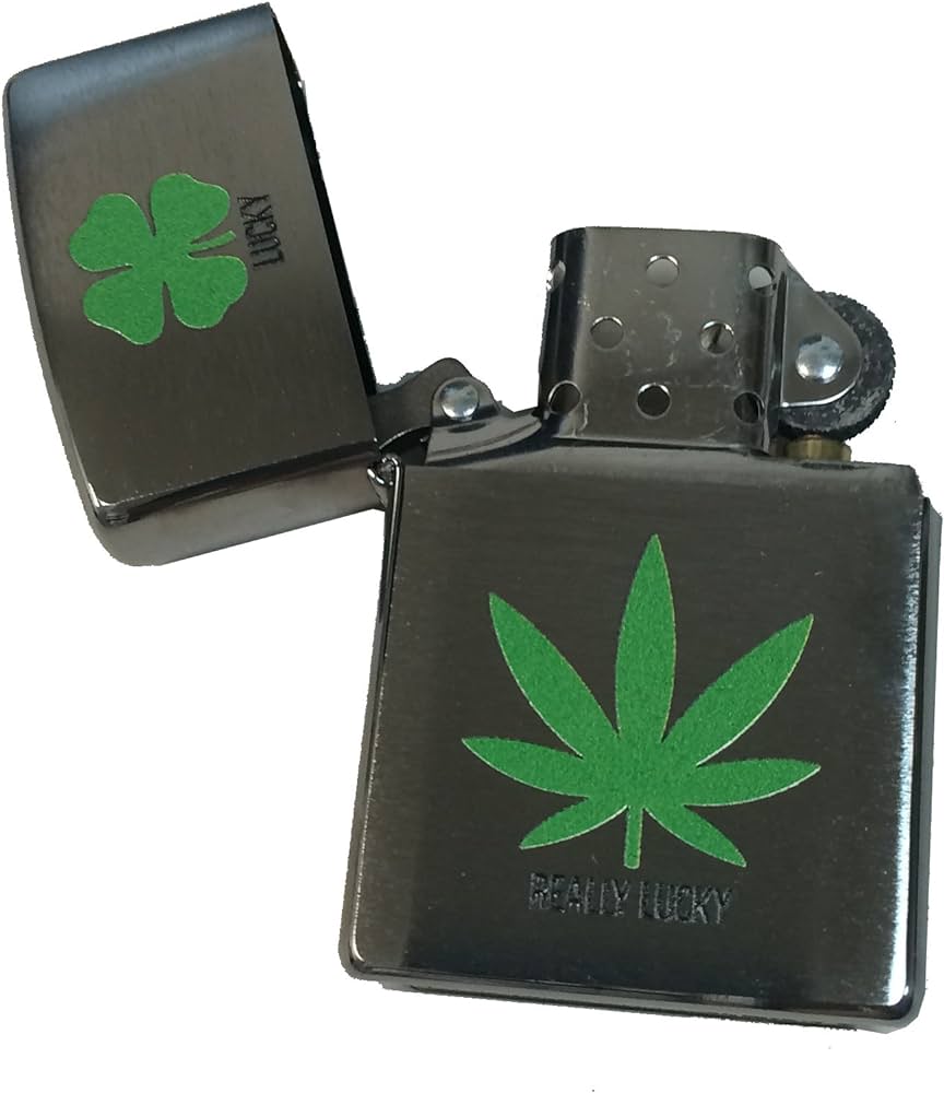 Zippo Marijuana Leaf and Four Leaf Clove