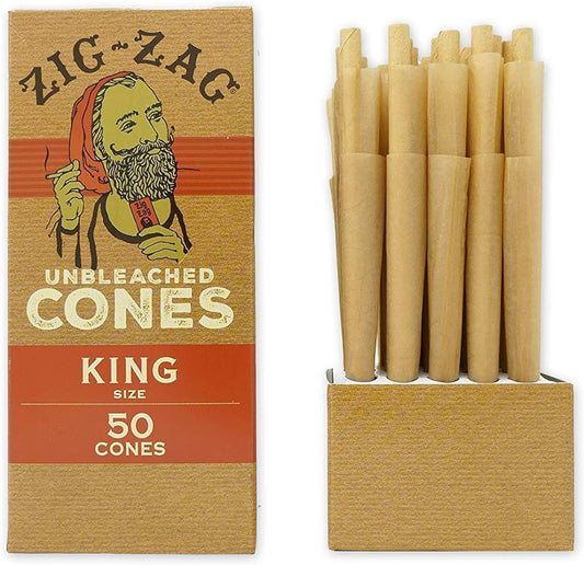 ZIG ZAG CONES UNBLEACHED KING SIZE 50 CT