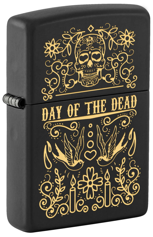 Zippo Day of the Dead, Engraved - Black