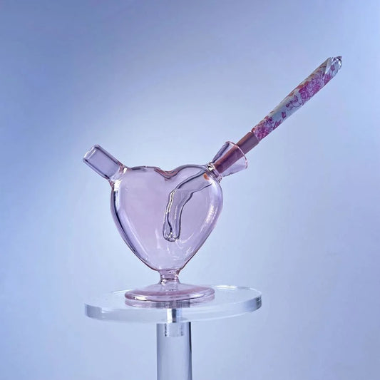 3 inch Heart Bubbler Purple