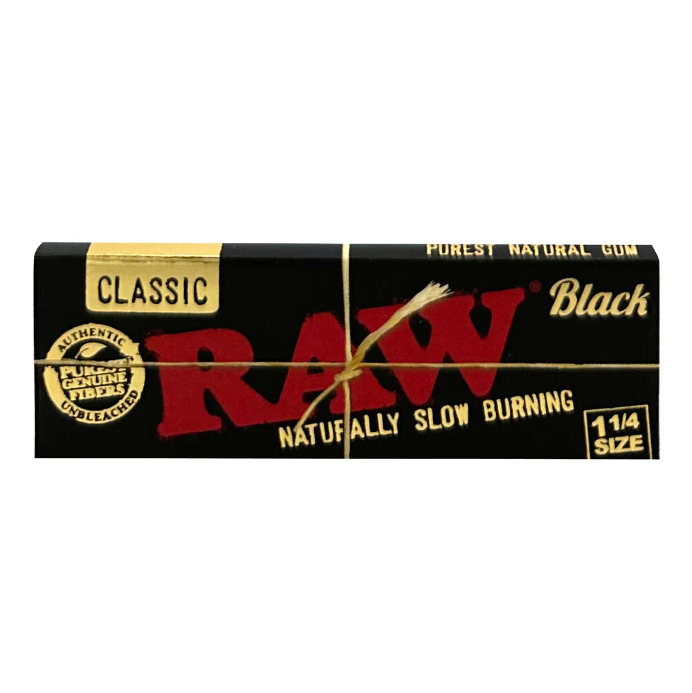 Raw Classic 1 1/4 Rolling Papers Black