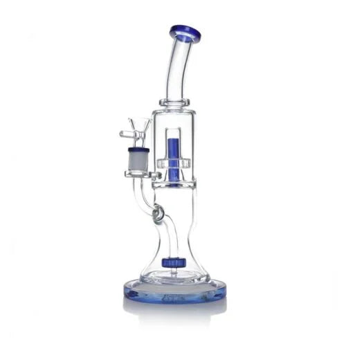 Blue/Clear Double Perc Straight 12in
