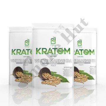 NJoy Kratom White Maeng Da 75 Cap Box