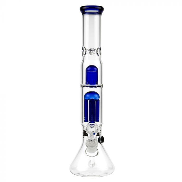 Black/Blue Studded Beaker Circ Perc 6in