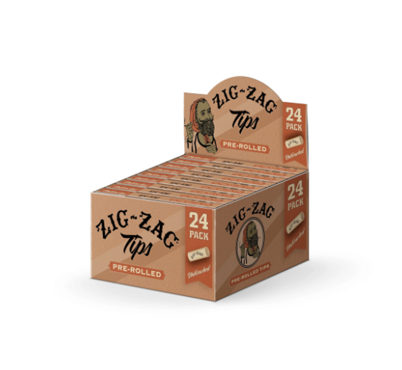 zig zag unbleached pre rolled tips 24pk