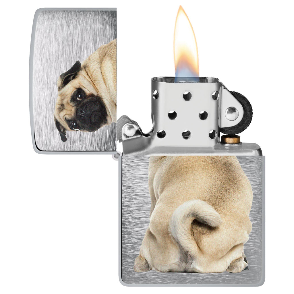 Zippo Party Time Pug Dog, Reindeer Antle