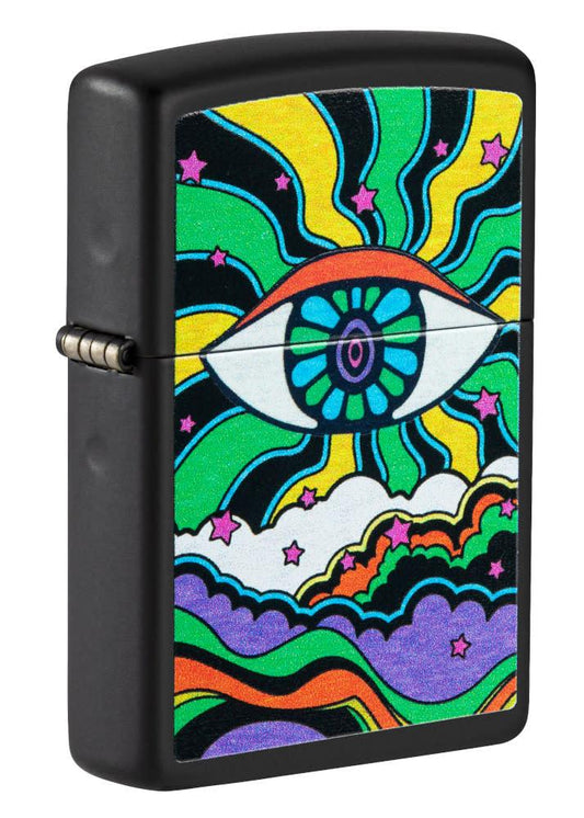 Zippo Eye Design, Black Light - Black Ma