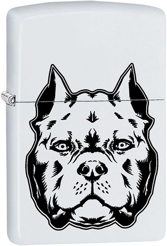 Zippo Pit Bull Dog - White Matte 80696